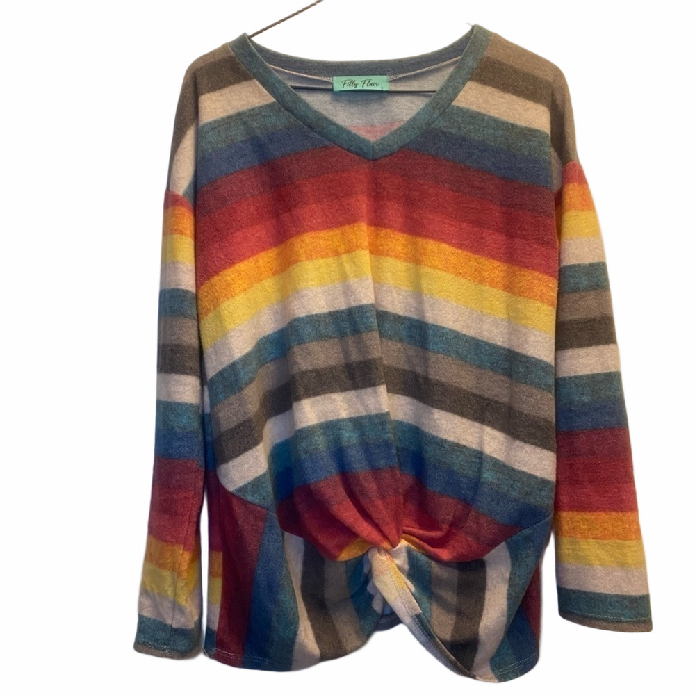 Filly Flair Women’s Multicolored Striped Blouse Size Small